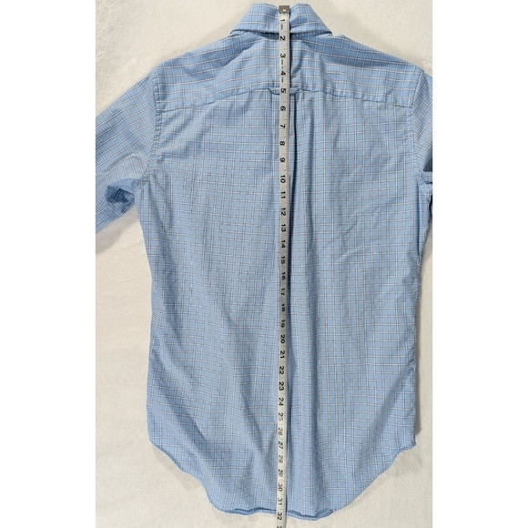 ❤️ Nautica Classic Fit Short Sleeve Blue Grid Check Shirt Men XS 100% Cotton - Picture 5 of 13